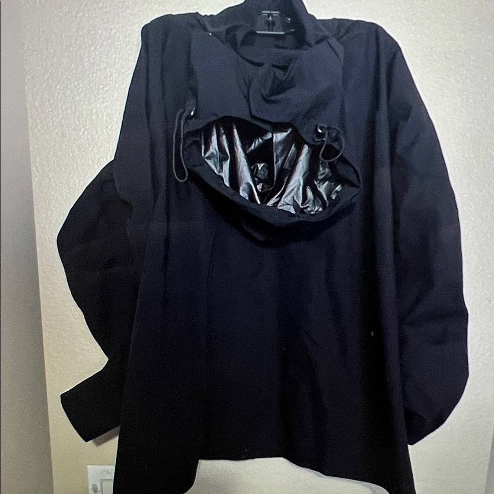 Fabletics Detachable Black Hooded Oversized Giana Jacket, Size Large - Picture 7 of 13